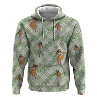 Mint Palaka Hula Girls Seamless Hawaii Aloha Hoodie LT7 Pullover Hoodie Mint - Polynesian Pride