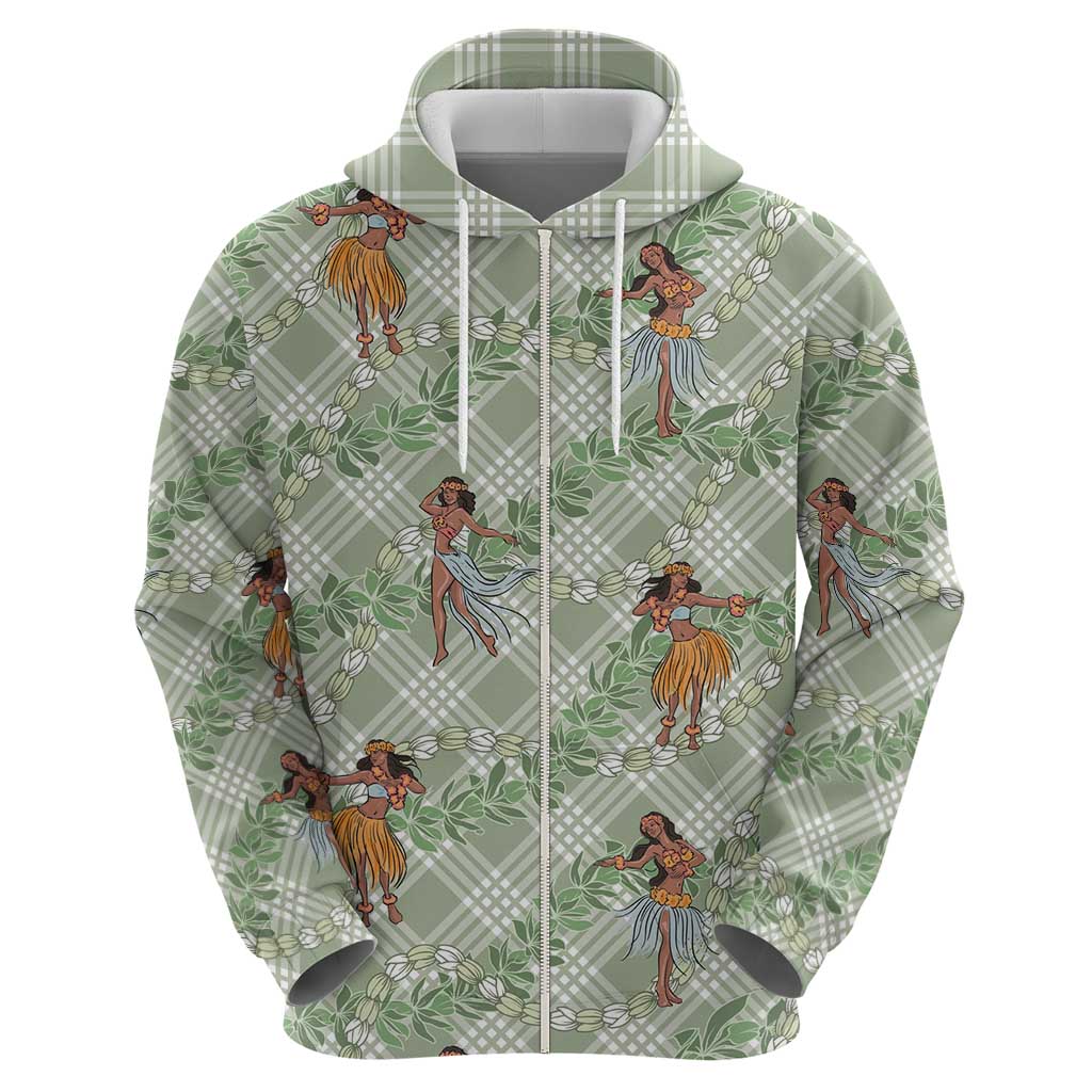 Mint Palaka Hula Girls Seamless Hawaii Aloha Hoodie LT7 - Polynesian Pride