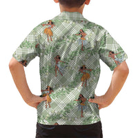 Mint Palaka Hula Girls Seamless Hawaii Aloha Kid Hawaiian Shirt LT7 - Polynesian Pride