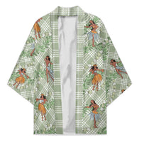 Mint Palaka Hula Girls Seamless Hawaii Aloha Kimono LT7 Unisex Mint - Polynesian Pride