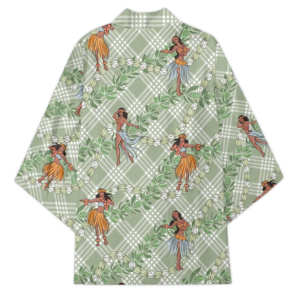 Mint Palaka Hula Girls Seamless Hawaii Aloha Kimono LT7 - Polynesian Pride