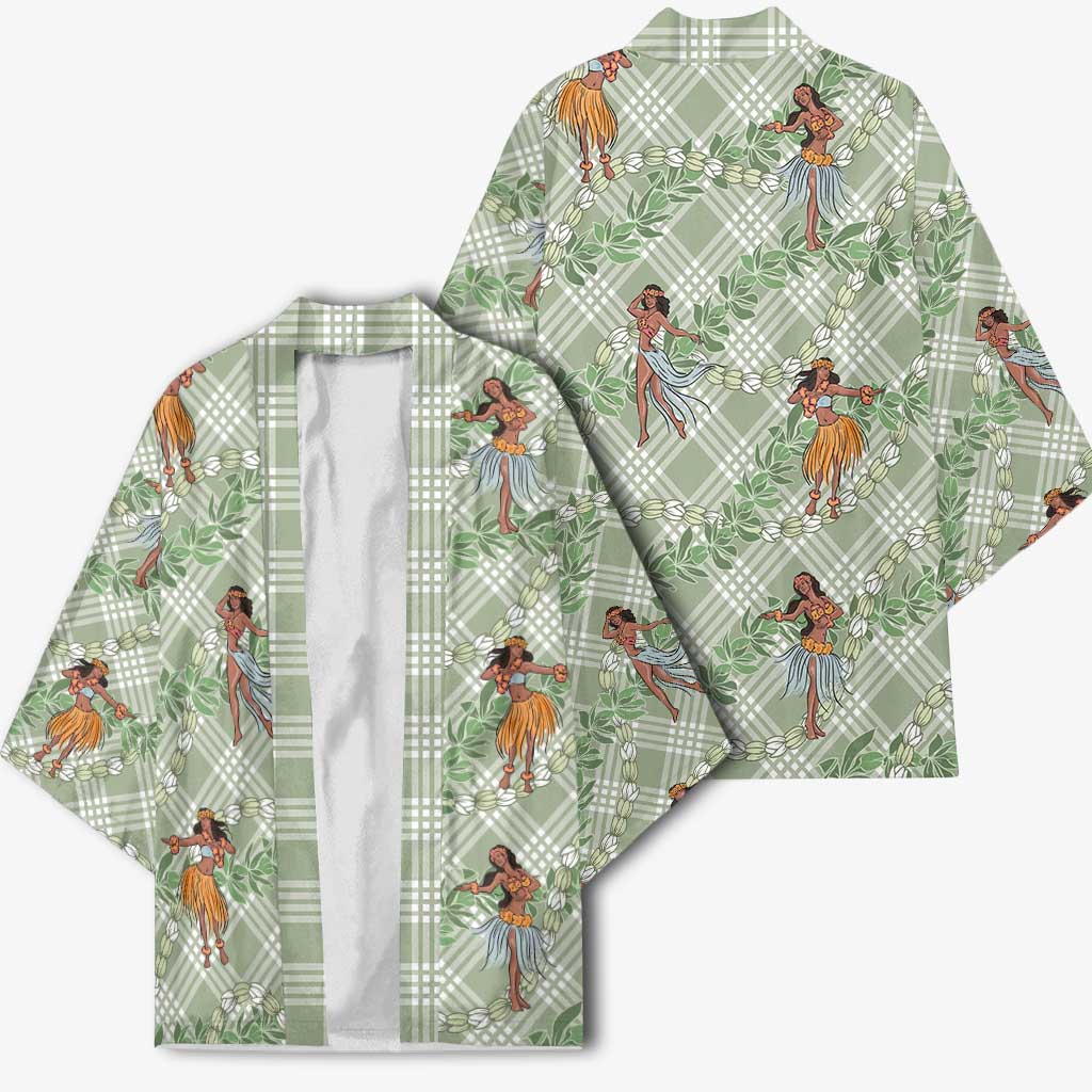 Mint Palaka Hula Girls Seamless Hawaii Aloha Kimono LT7 - Polynesian Pride