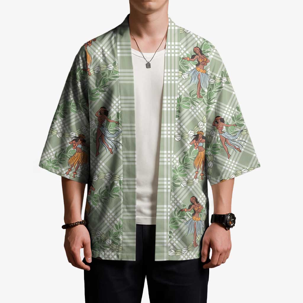 Mint Palaka Hula Girls Seamless Hawaii Aloha Kimono LT7 - Polynesian Pride
