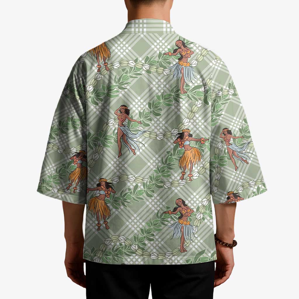 Mint Palaka Hula Girls Seamless Hawaii Aloha Kimono LT7 - Polynesian Pride