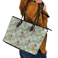 Mint Palaka Hula Girls Seamless Hawaii Aloha Leather Tote Bag LT7 - Polynesian Pride