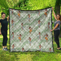 Mint Palaka Hula Girls Seamless Hawaii Aloha Quilt LT7 - Polynesian Pride