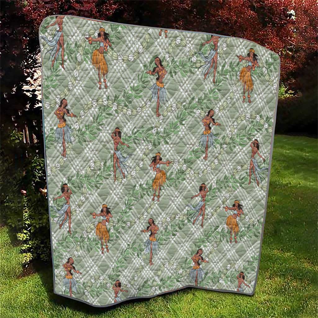 Mint Palaka Hula Girls Seamless Hawaii Aloha Quilt LT7 - Polynesian Pride