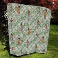Mint Palaka Hula Girls Seamless Hawaii Aloha Quilt LT7 - Polynesian Pride