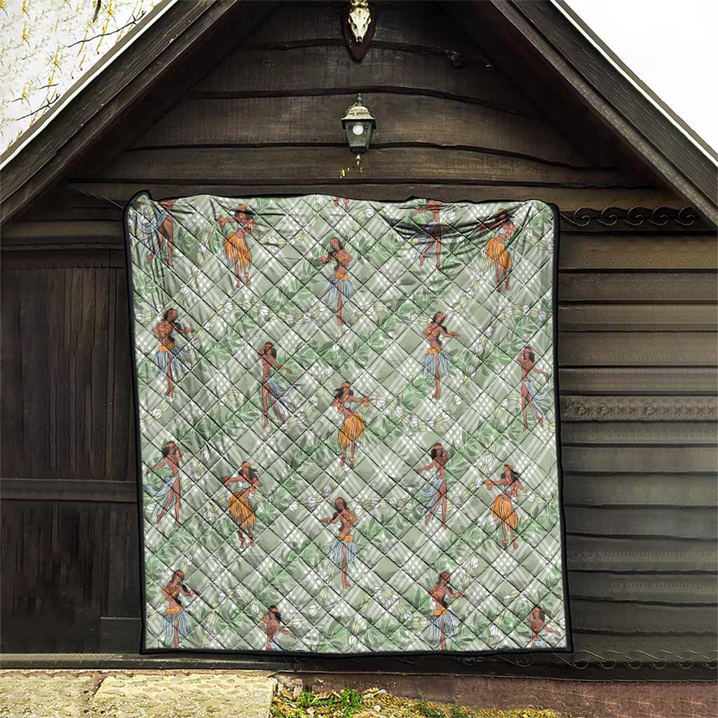 Mint Palaka Hula Girls Seamless Hawaii Aloha Quilt LT7 - Polynesian Pride