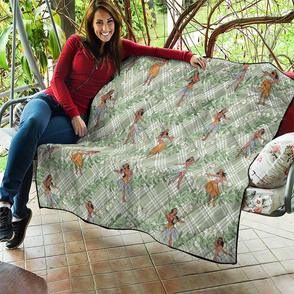 Mint Palaka Hula Girls Seamless Hawaii Aloha Quilt LT7 - Polynesian Pride