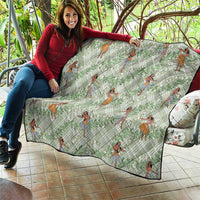 Mint Palaka Hula Girls Seamless Hawaii Aloha Quilt LT7 - Polynesian Pride