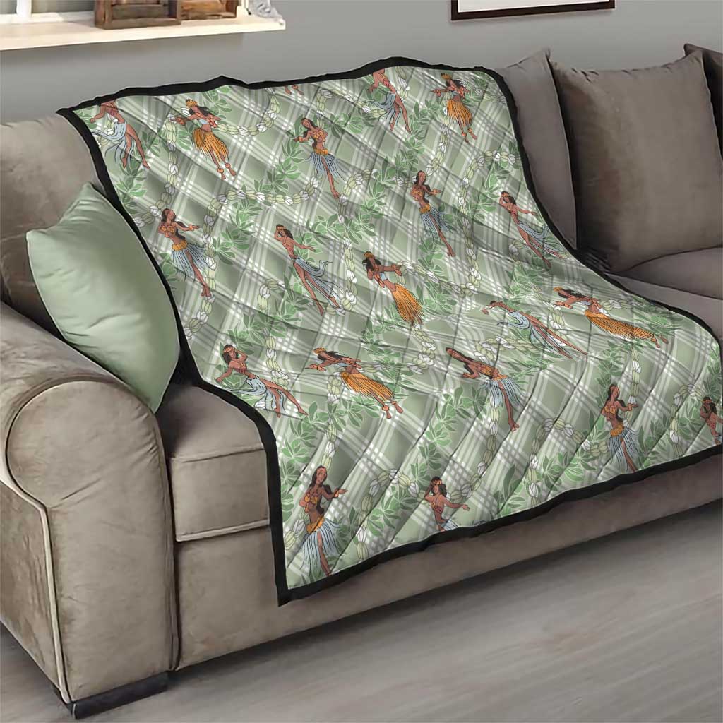 Mint Palaka Hula Girls Seamless Hawaii Aloha Quilt LT7 - Polynesian Pride