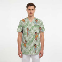 Mint Palaka Hula Girls Seamless Hawaii Aloha Scrub Top LT7 - Polynesian Pride