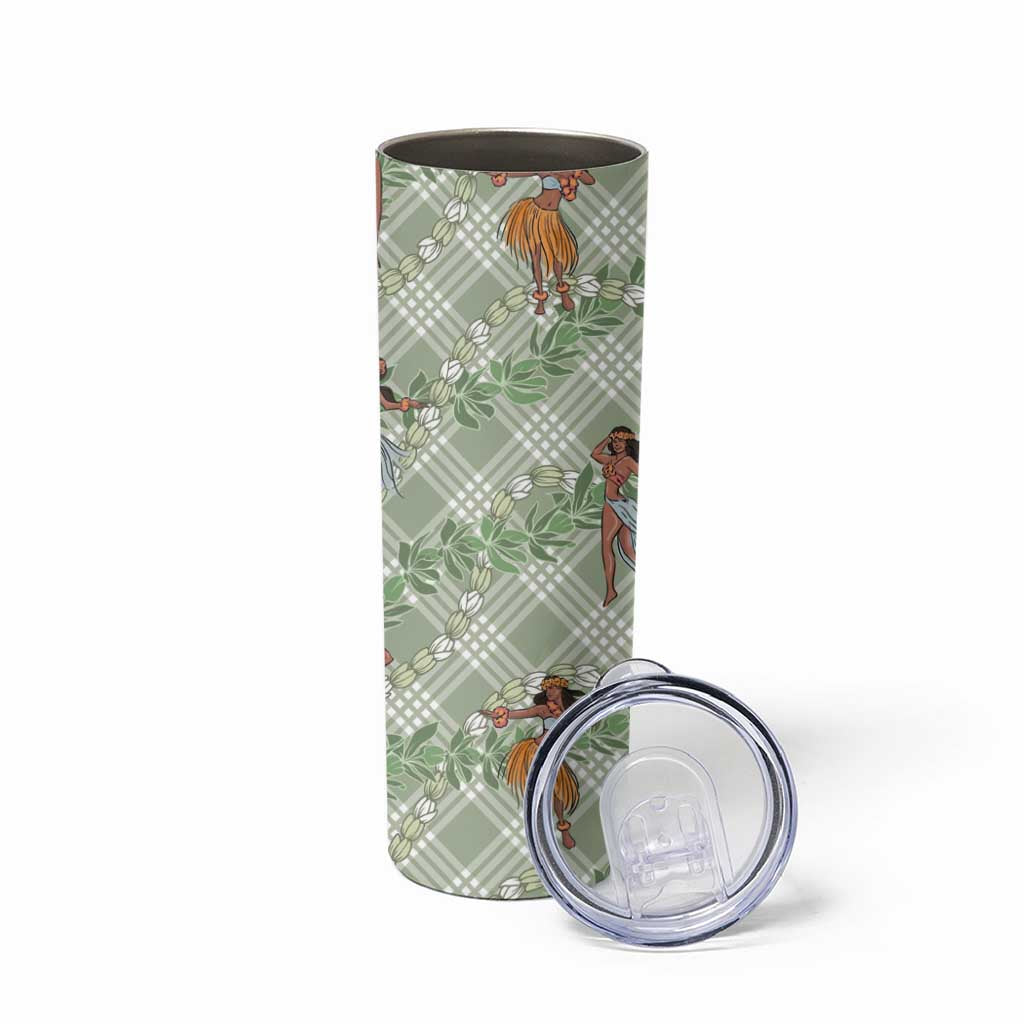 Mint Palaka Hula Girls Seamless Hawaii Aloha Skinny Tumbler LT7 - Polynesian Pride