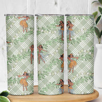 Mint Palaka Hula Girls Seamless Hawaii Aloha Skinny Tumbler LT7 - Polynesian Pride