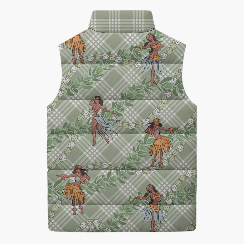 Mint Palaka Hula Girls Seamless Hawaii Aloha Sleeveless Puffer Jacket LT7 - Polynesian Pride
