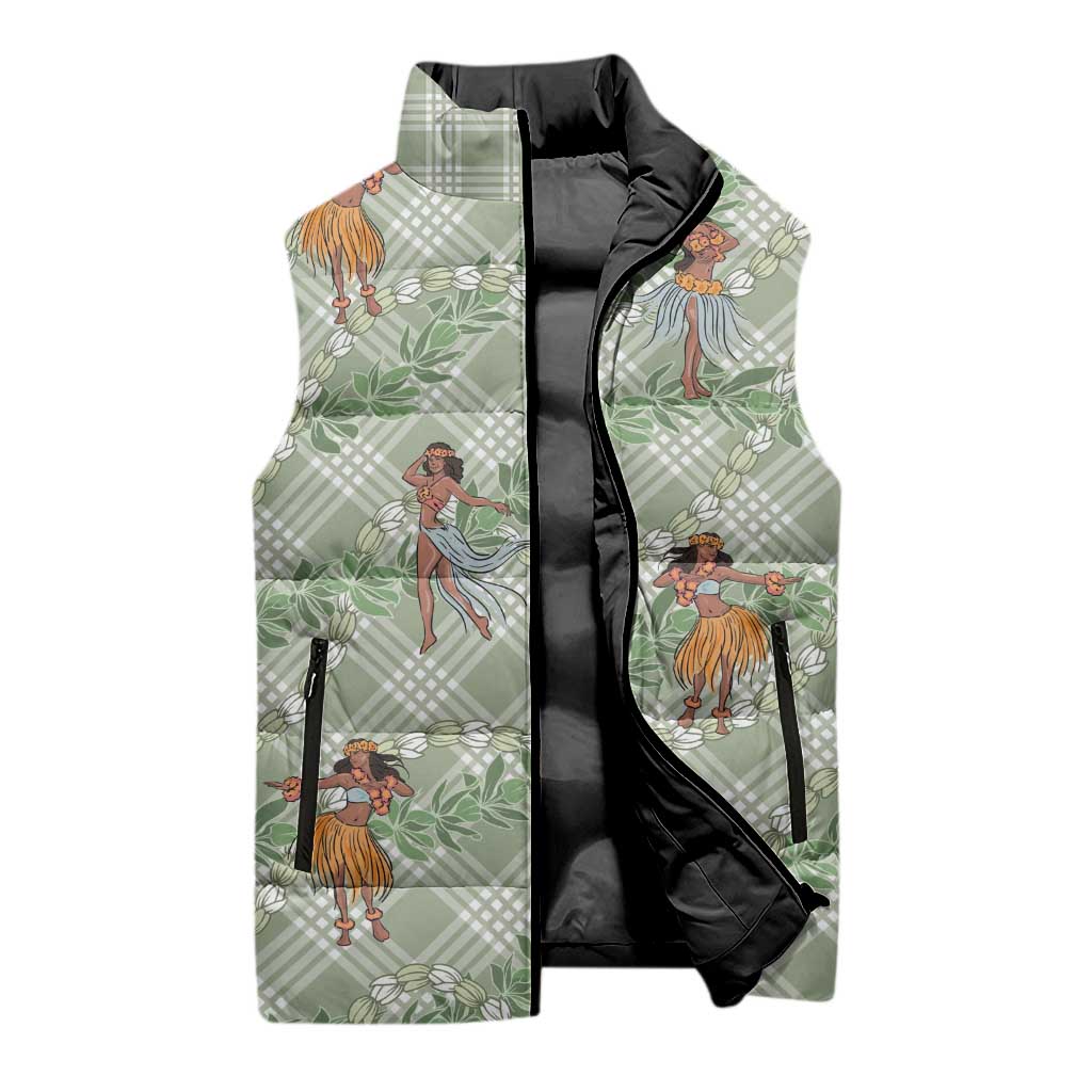 Mint Palaka Hula Girls Seamless Hawaii Aloha Sleeveless Puffer Jacket LT7 - Polynesian Pride