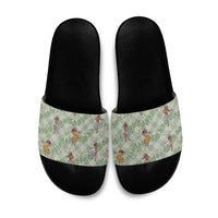 Mint Palaka Hula Girls Seamless Hawaii Aloha Slide Sandals LT7 Mint - Polynesian Pride