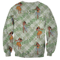 Mint Palaka Hula Girls Seamless Hawaii Aloha Sweatshirt LT7 - Polynesian Pride