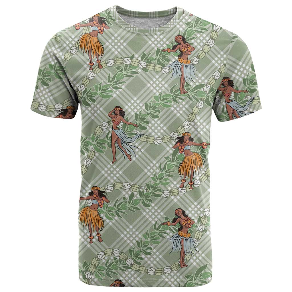 Mint Palaka Hula Girls Seamless Hawaii Aloha T Shirt LT7 Mint - Polynesian Pride