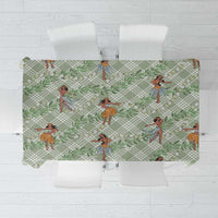 Mint Palaka Hula Girls Seamless Hawaii Aloha Tablecloth LT7 Mint - Polynesian Pride