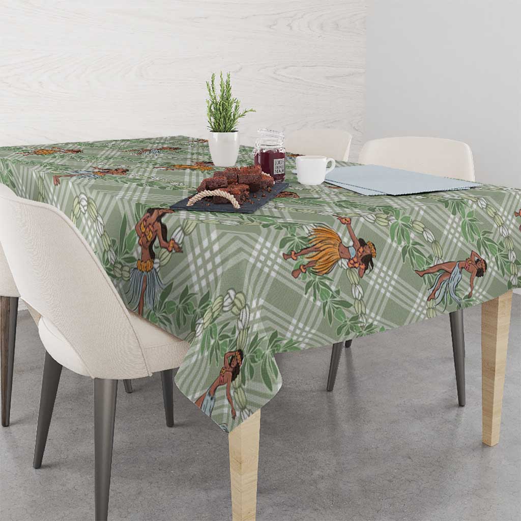 Mint Palaka Hula Girls Seamless Hawaii Aloha Tablecloth LT7 - Polynesian Pride