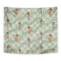 Mint Palaka Hula Girls Seamless Hawaii Aloha Tapestry LT7 - Polynesian Pride