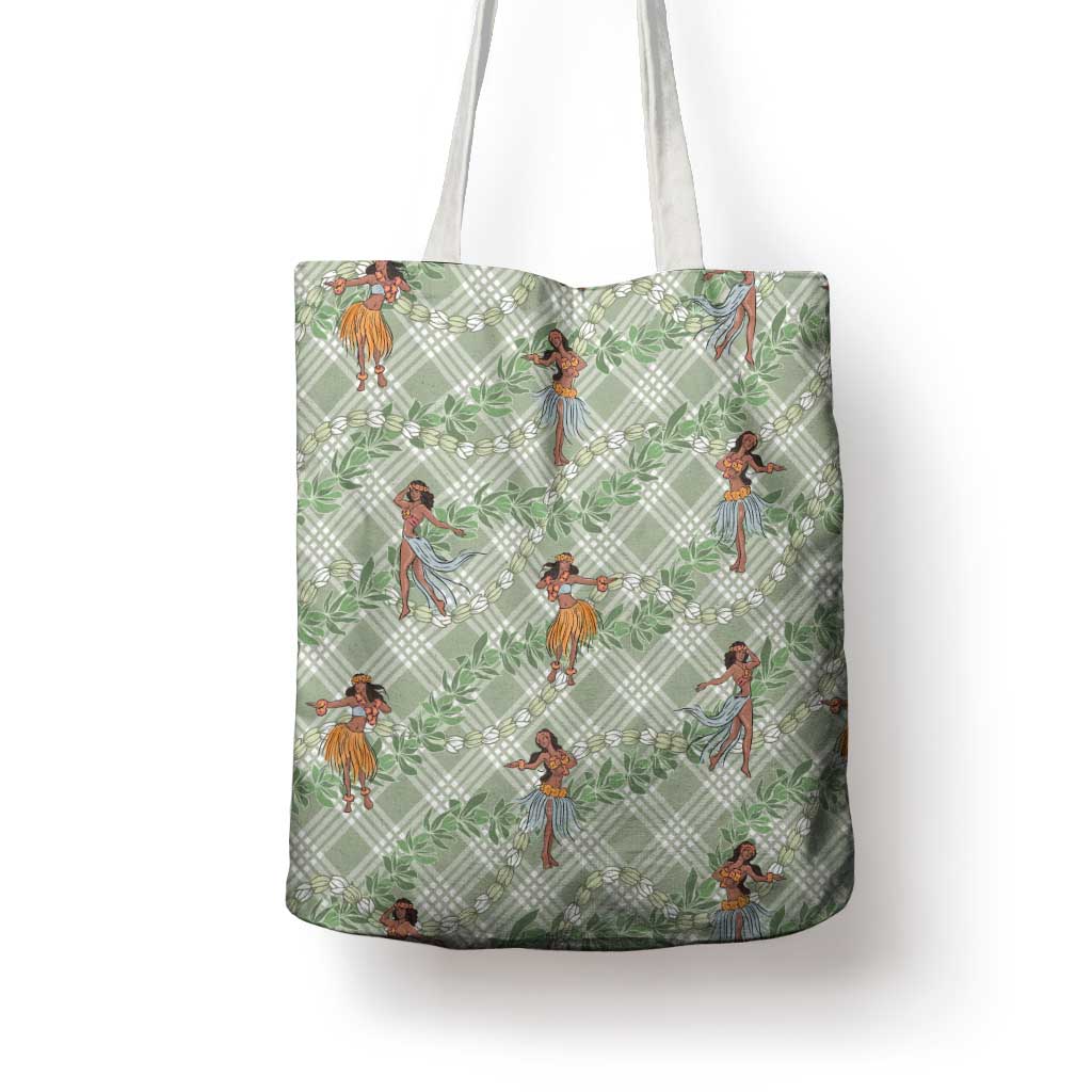 Mint Palaka Hula Girls Seamless Hawaii Aloha Tote Bag LT7 - Polynesian Pride
