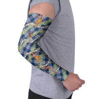 Navy Blue Palaka Hula Girls Seamless Hawaii Aloha Arm Sleeves LT7 - Polynesian Pride