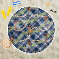 Navy Blue Palaka Hula Girls Seamless Hawaii Aloha Beach Blanket LT7 One Size 150cm Navy Blue - Polynesian Pride