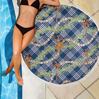 Navy Blue Palaka Hula Girls Seamless Hawaii Aloha Beach Blanket LT7 - Polynesian Pride