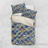 Navy Blue Palaka Hula Girls Seamless Hawaii Aloha Bedding Set LT7 US Twin 172cm x 218cm Navy Blue - Polynesian Pride