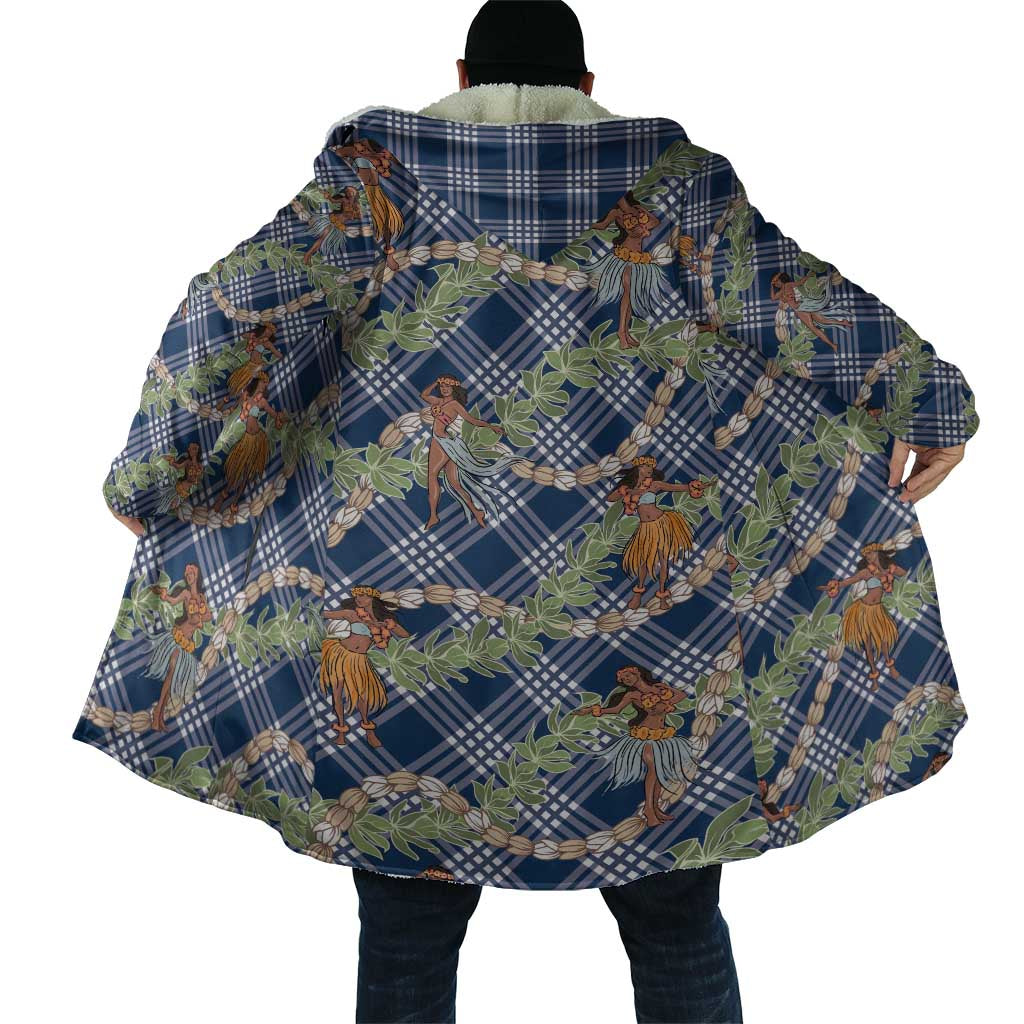 Navy Blue Palaka Hula Girls Seamless Hawaii Aloha Cloak LT7 - Polynesian Pride