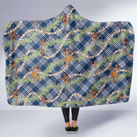 Navy Blue Palaka Hula Girls Seamless Hawaii Aloha Hooded Blanket LT7 One Size Navy Blue - Polynesian Pride