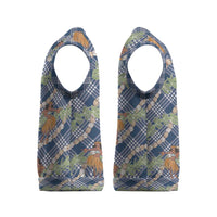 Navy Blue Palaka Hula Girls Seamless Hawaii Aloha Christmas Knitted V-Neck Vest LT7 - Polynesian Pride
