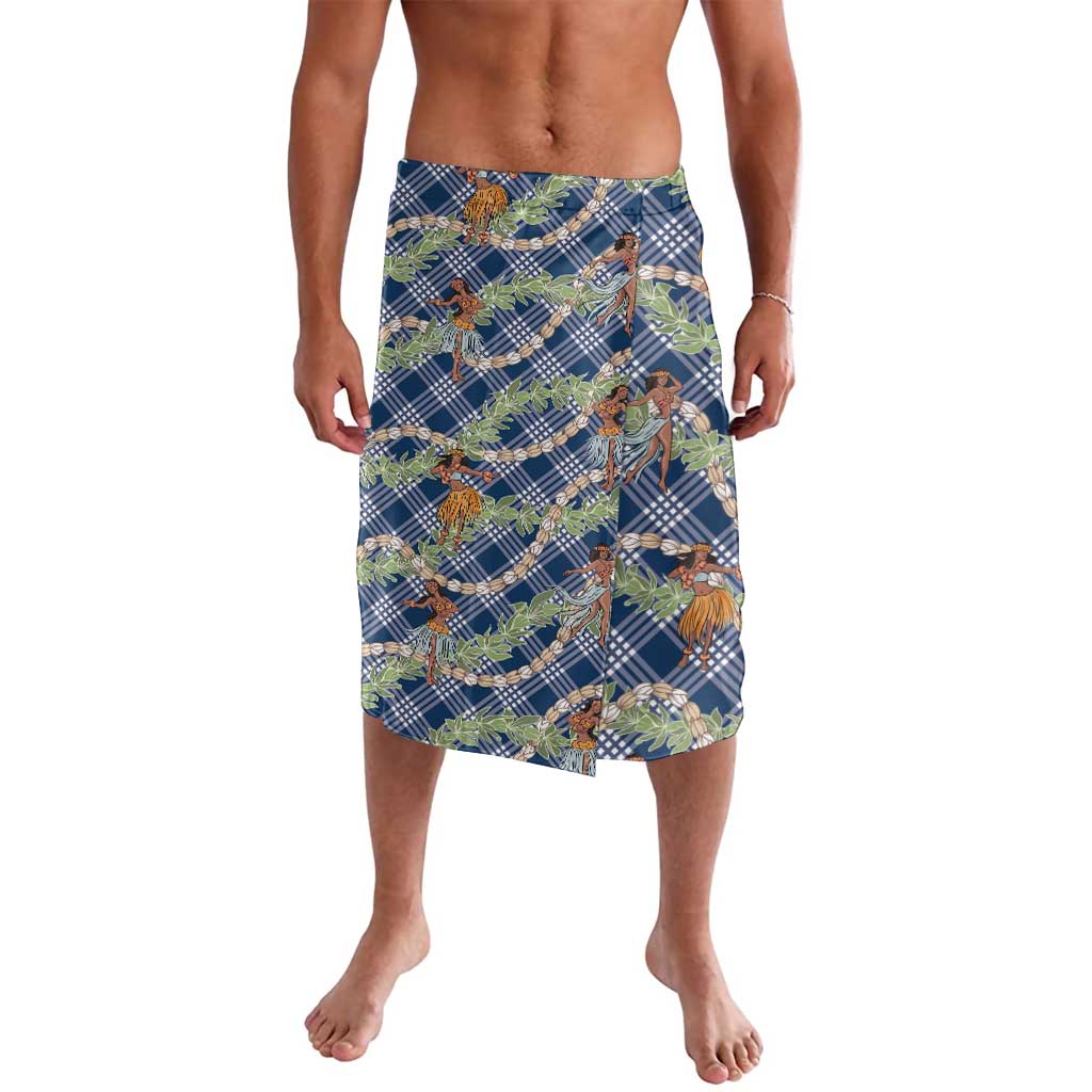 Navy Blue Palaka Hula Girls Seamless Hawaii Aloha Lavalava LT7 Navy Blue - Polynesian Pride