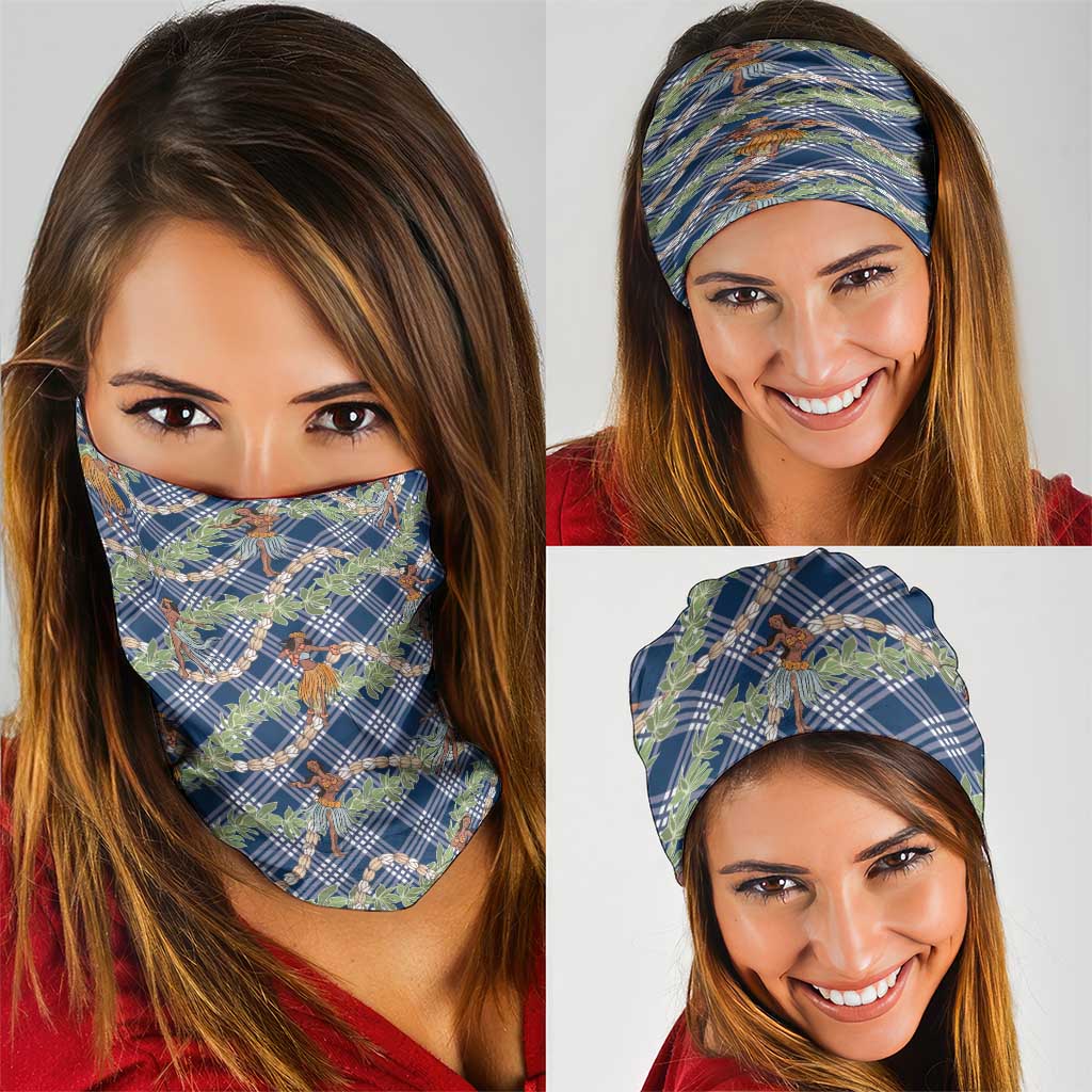 Navy Blue Palaka Hula Girls Seamless Hawaii Aloha Neck Gaiter LT7 - Polynesian Pride