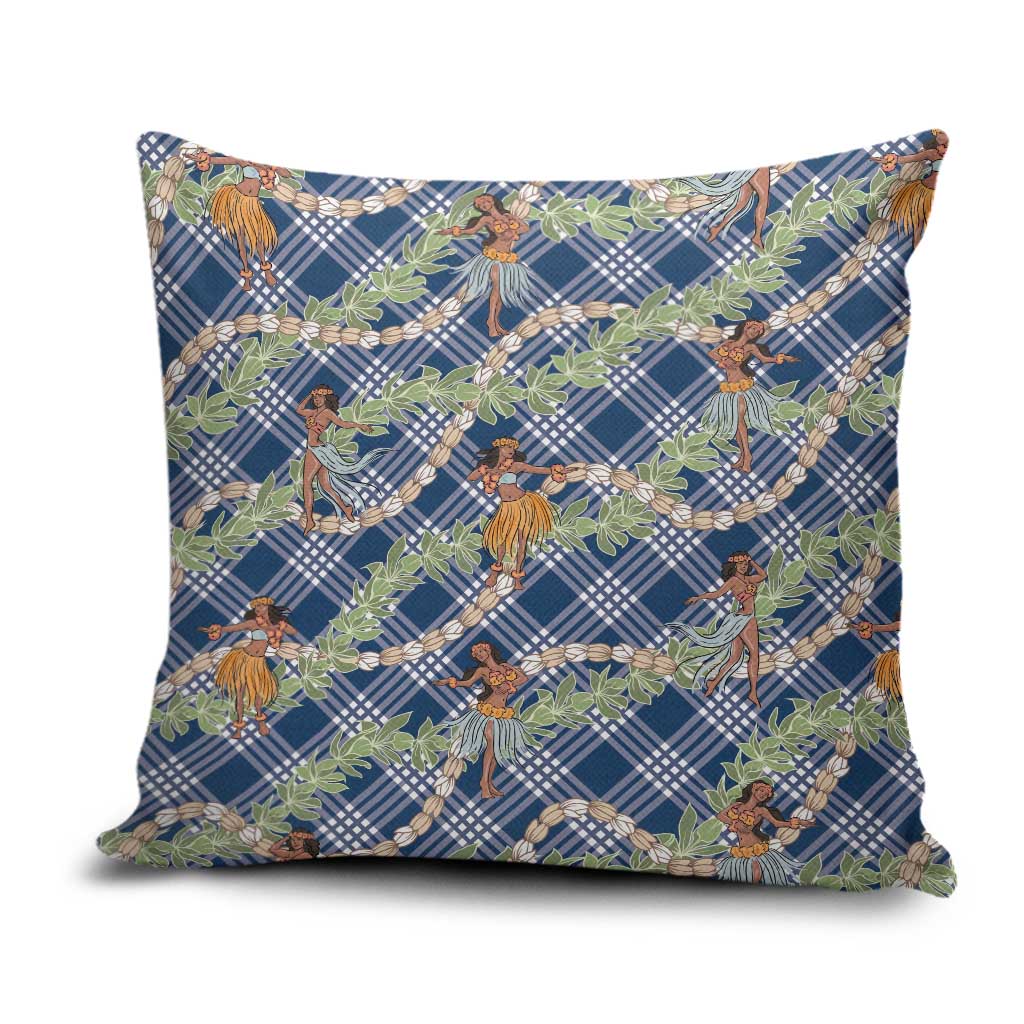 Navy Blue Palaka Hula Girls Seamless Hawaii Aloha Pillow Cover LT7 Navy Blue - Polynesian Pride