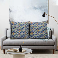 Navy Blue Palaka Hula Girls Seamless Hawaii Aloha Pillow Cover LT7 - Polynesian Pride