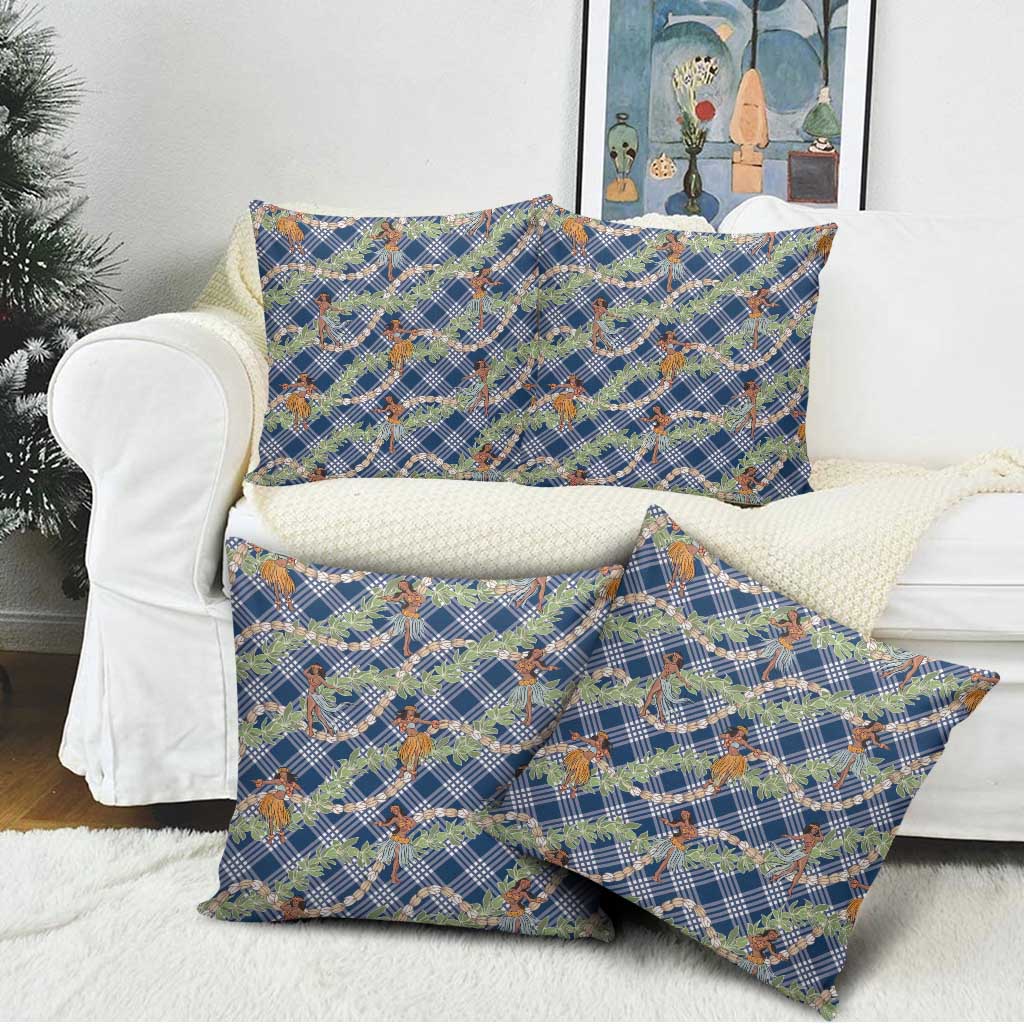 Navy Blue Palaka Hula Girls Seamless Hawaii Aloha Pillow Cover LT7 - Polynesian Pride