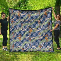 Navy Blue Palaka Hula Girls Seamless Hawaii Aloha Quilt LT7 - Polynesian Pride