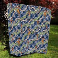 Navy Blue Palaka Hula Girls Seamless Hawaii Aloha Quilt LT7 - Polynesian Pride