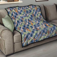 Navy Blue Palaka Hula Girls Seamless Hawaii Aloha Quilt LT7 - Polynesian Pride