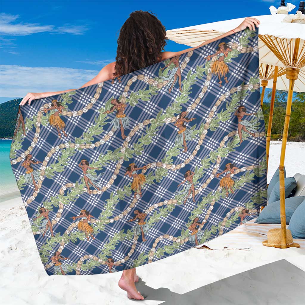 Navy Blue Palaka Hula Girls Seamless Hawaii Aloha Sarong LT7 One Size 44 x 66 inches Navy Blue - Polynesian Pride