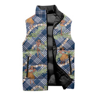 Navy Blue Palaka Hula Girls Seamless Hawaii Aloha Sleeveless Puffer Jacket LT7 - Polynesian Pride