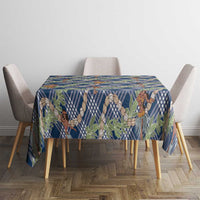Navy Blue Palaka Hula Girls Seamless Hawaii Aloha Tablecloth LT7 - Polynesian Pride