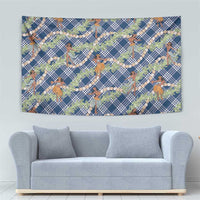 Navy Blue Palaka Hula Girls Seamless Hawaii Aloha Tapestry LT7 - Polynesian Pride