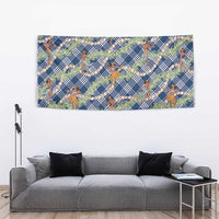 Navy Blue Palaka Hula Girls Seamless Hawaii Aloha Tapestry LT7 - Polynesian Pride