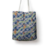 Navy Blue Palaka Hula Girls Seamless Hawaii Aloha Tote Bag LT7 - Polynesian Pride