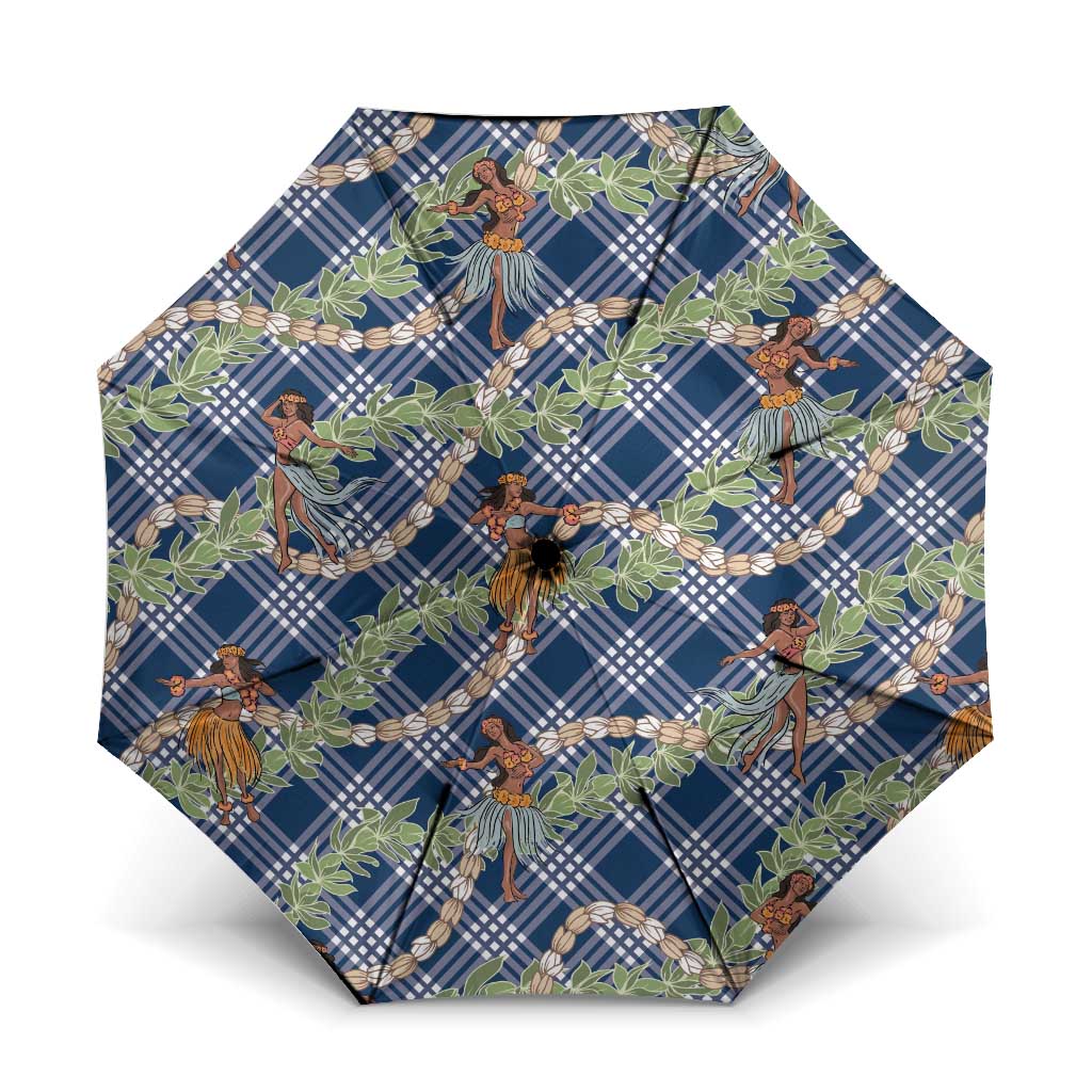 Navy Blue Palaka Hula Girls Seamless Hawaii Aloha Umbrella LT7 One Size Folded 11.42 inch Opened Diameter 37.4 inch Navy Blue - Polynesian Pride
